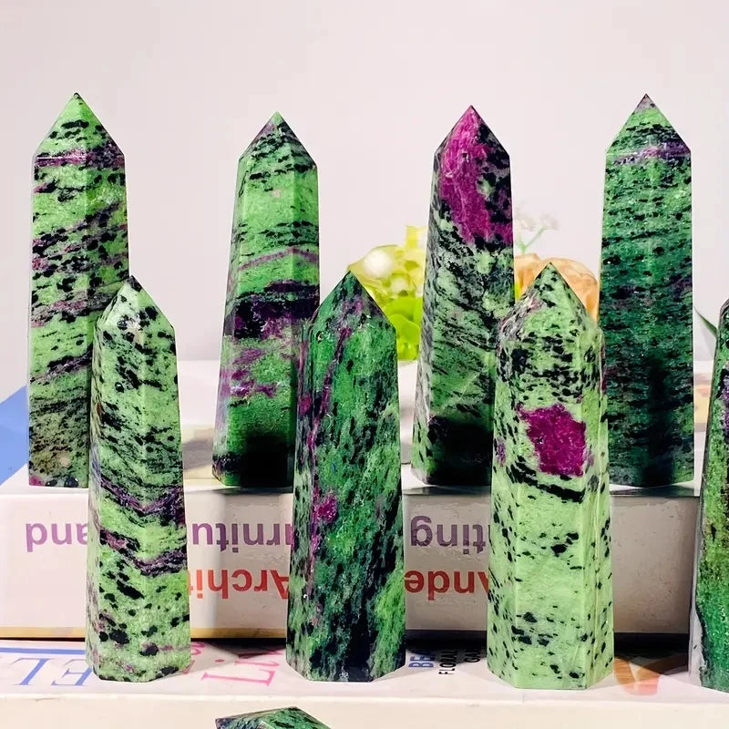 Natural Crystal Ruby Zoisite Tower