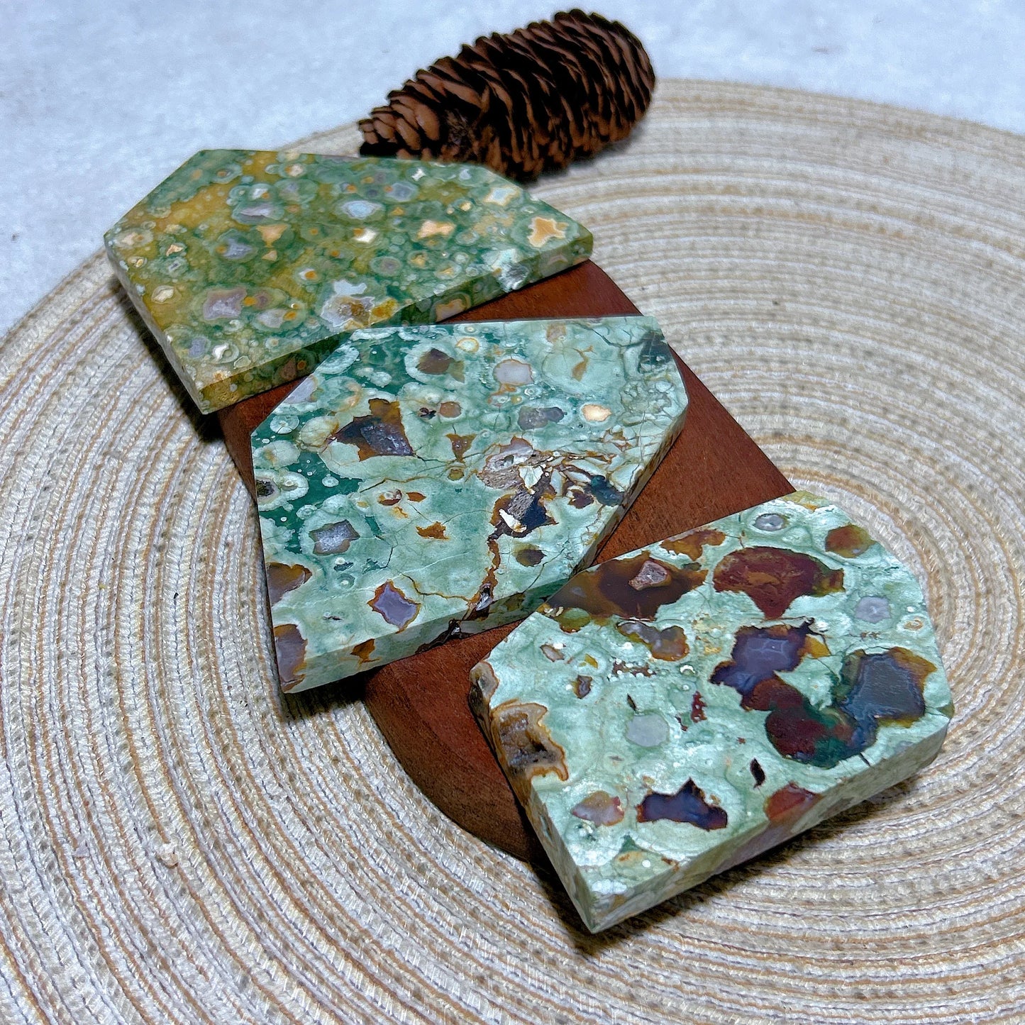 Natural Rainforest Jasper Druzy Slab