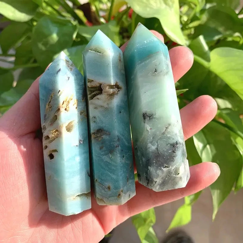 Natural Blue Amazonite Tower