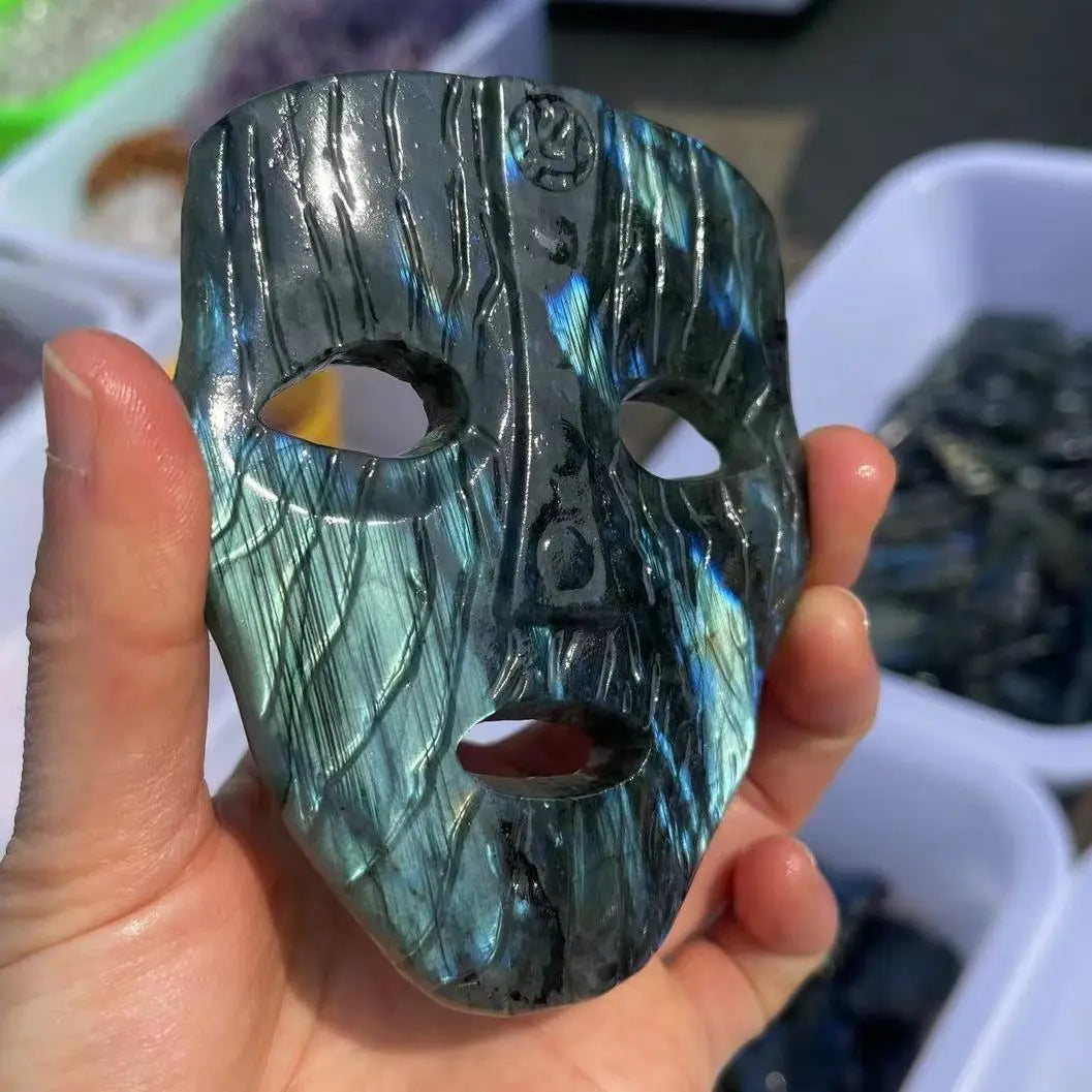 Natural Labradorite Mask Carving