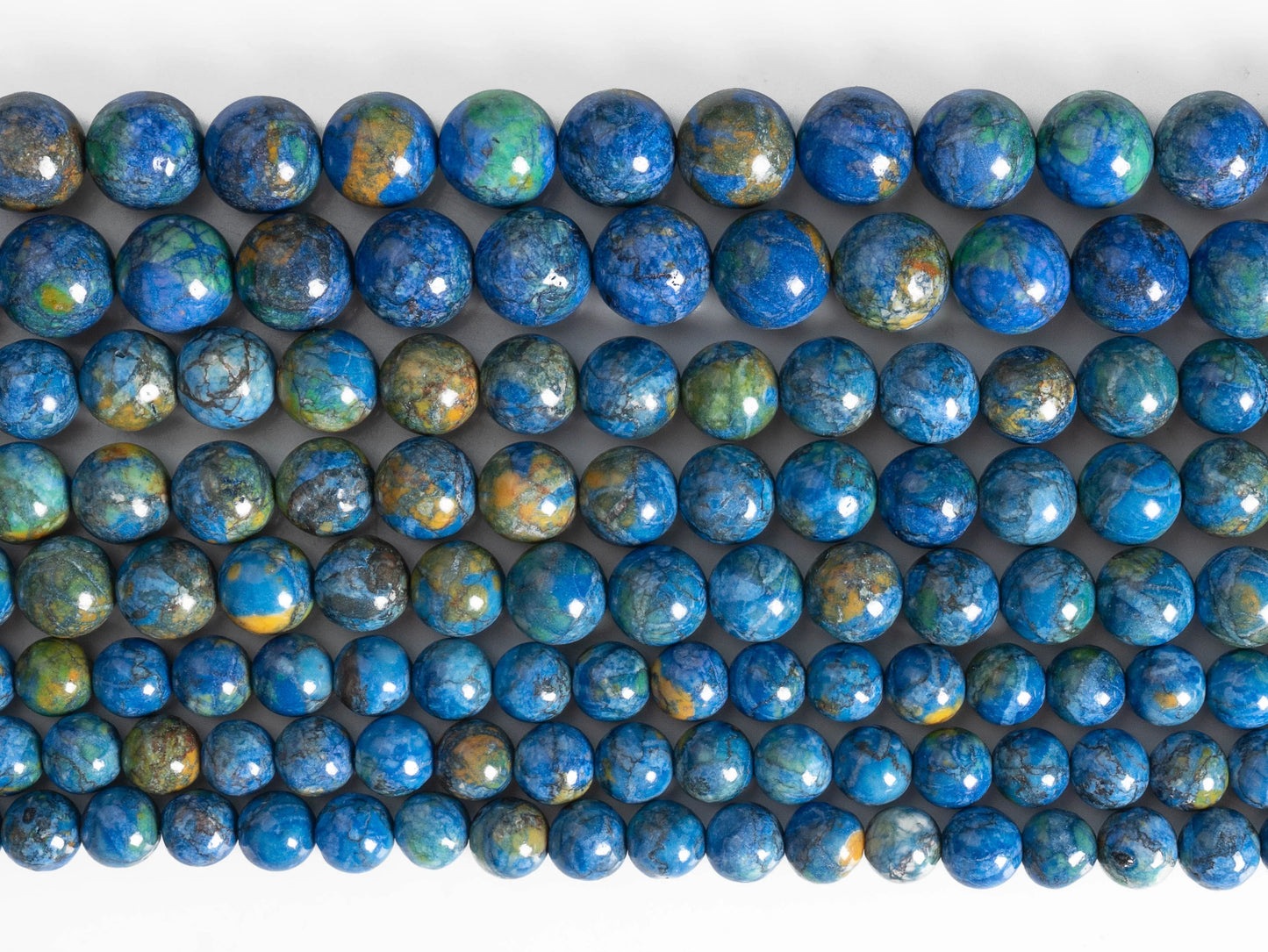 Fil de perles de magnésite bleu paon HQ