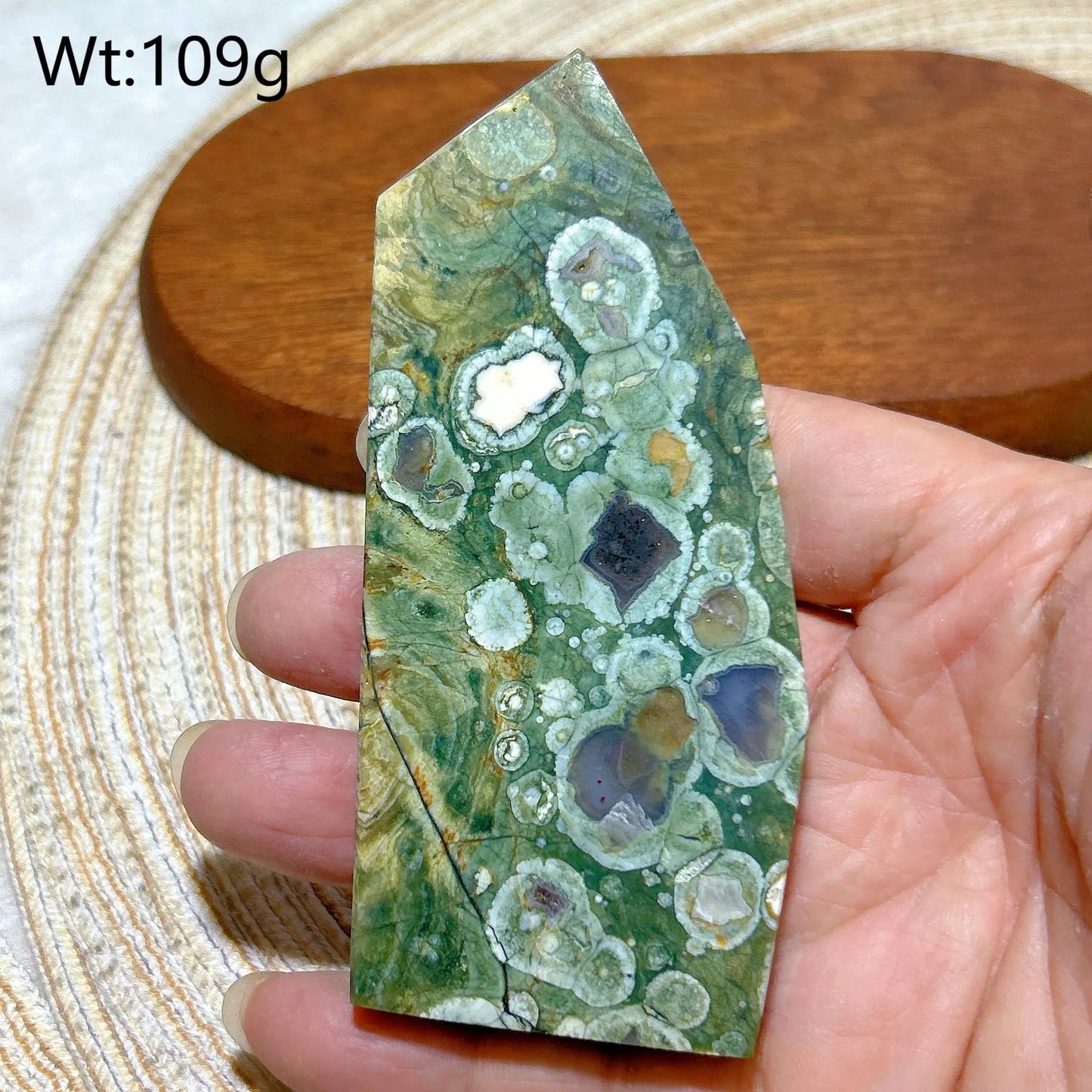 Natural Rainforest Jasper Druzy Slab