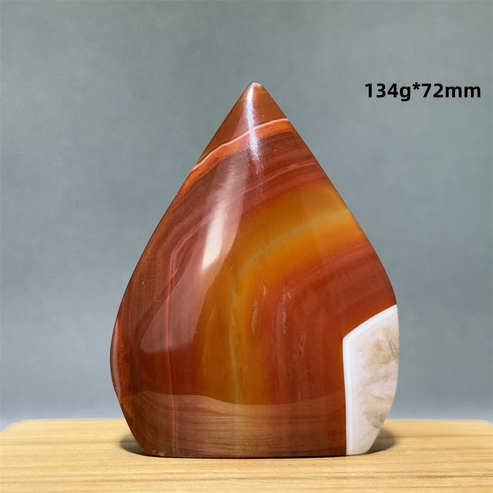 Natural Caramel Carnelian Agate Freeform Torch