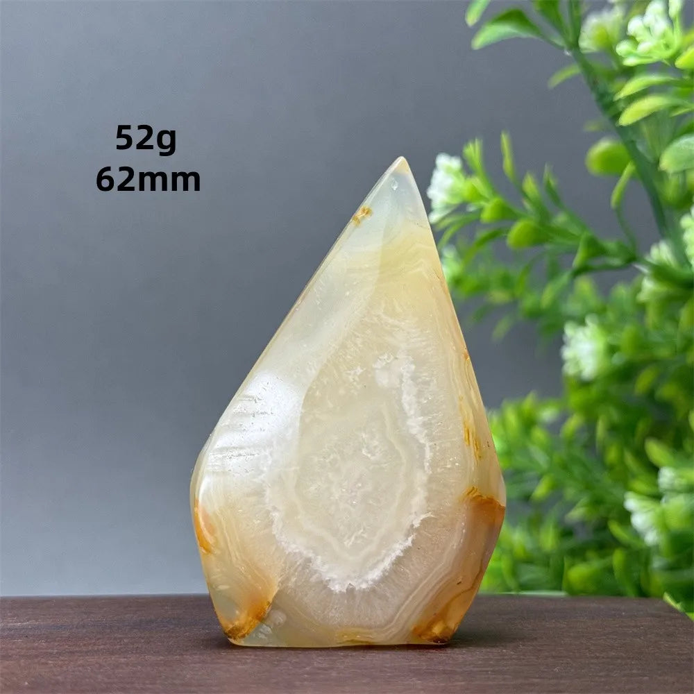 Natural Yellow Agate Geode Free Form Torch