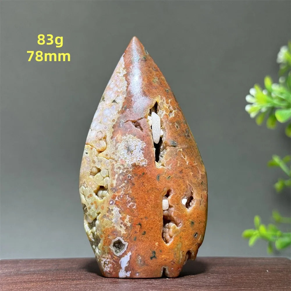 Natural Marine Jasper Free-Form Torch