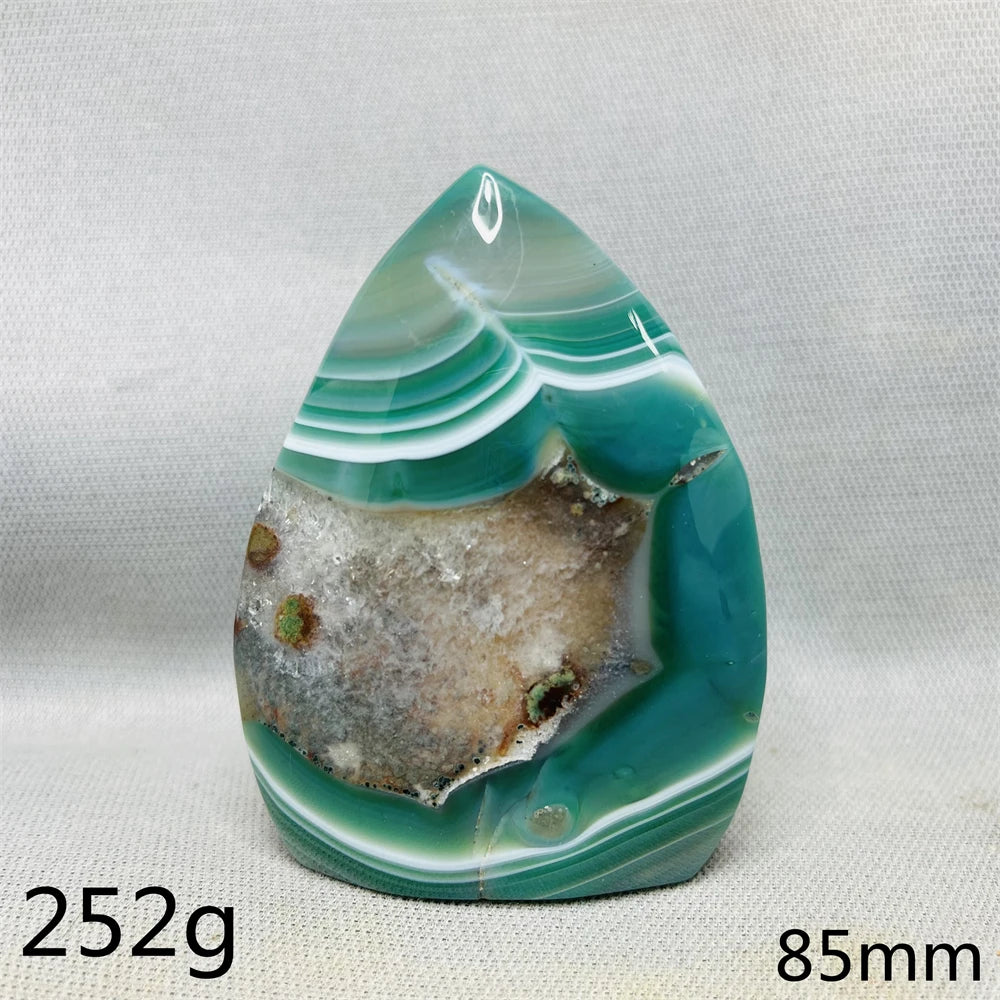 Green Cherry Blossom Agate Free Form Teardrop