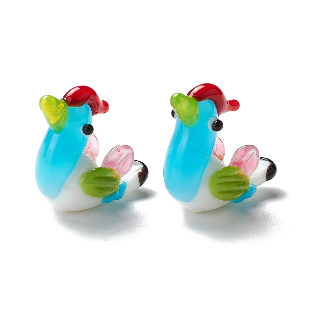 5pcs Handmade Glass Lampwork Chicken Beads
