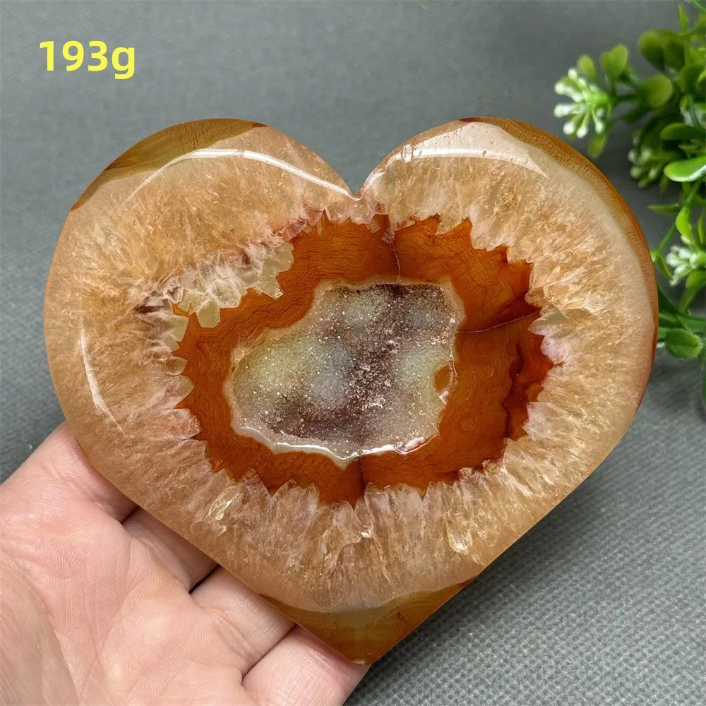 Natural Red Carnelian Druzy Heart