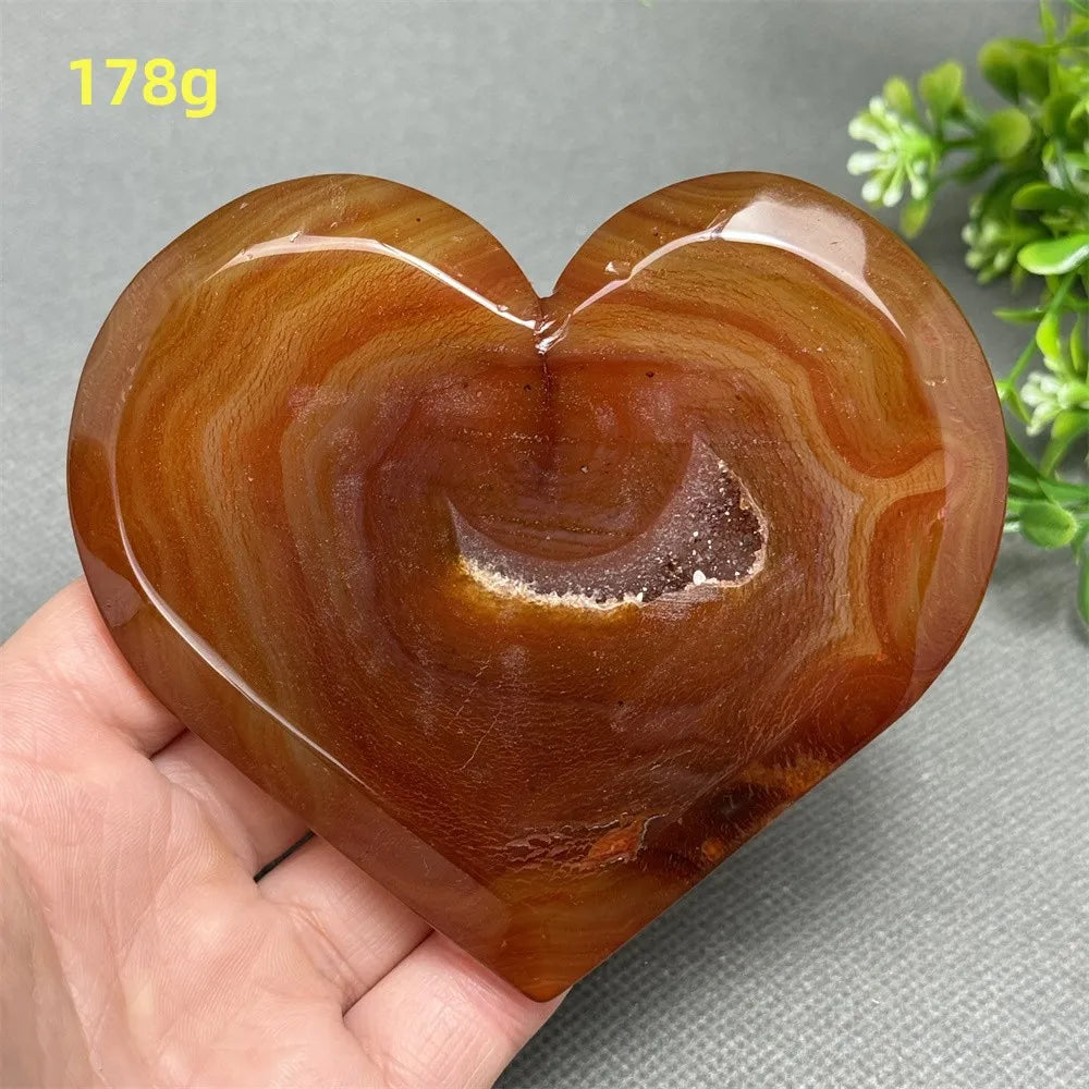 Natural Red Carnelian Druzy Heart