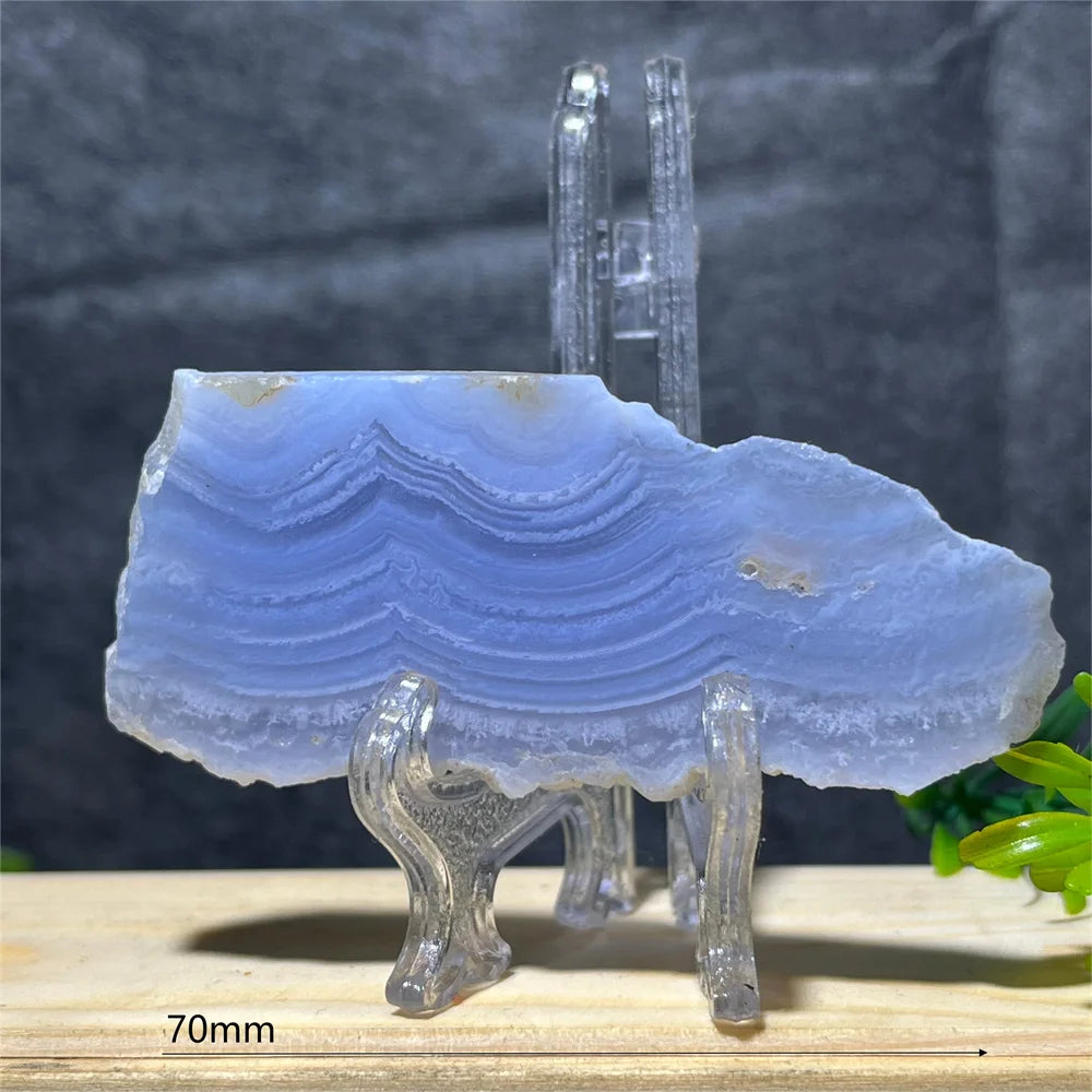 Natural Blue Lace Agate Slab (With Stand)