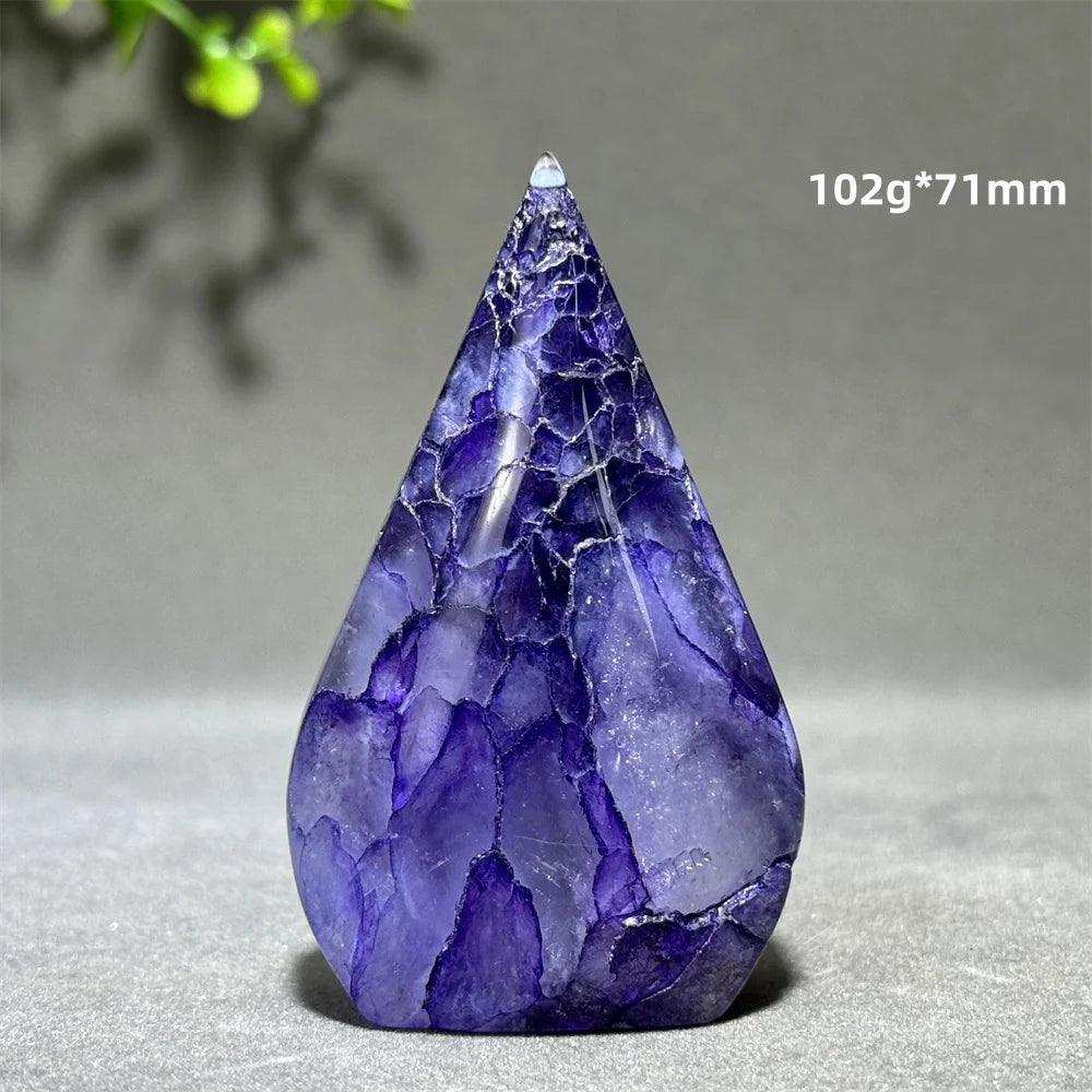 Dyed Purple Black Banded Agate Freeform Torch