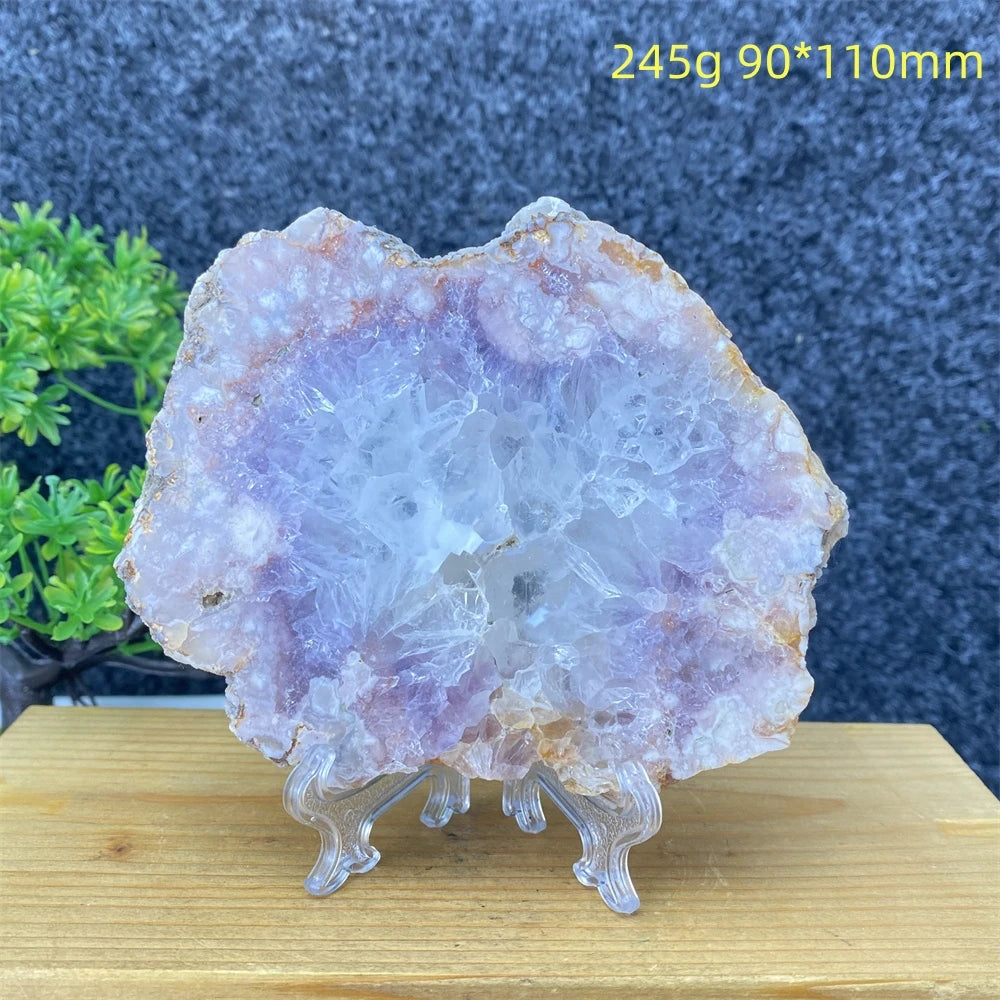 Natural Pink Amethyst Slab (With Stand)