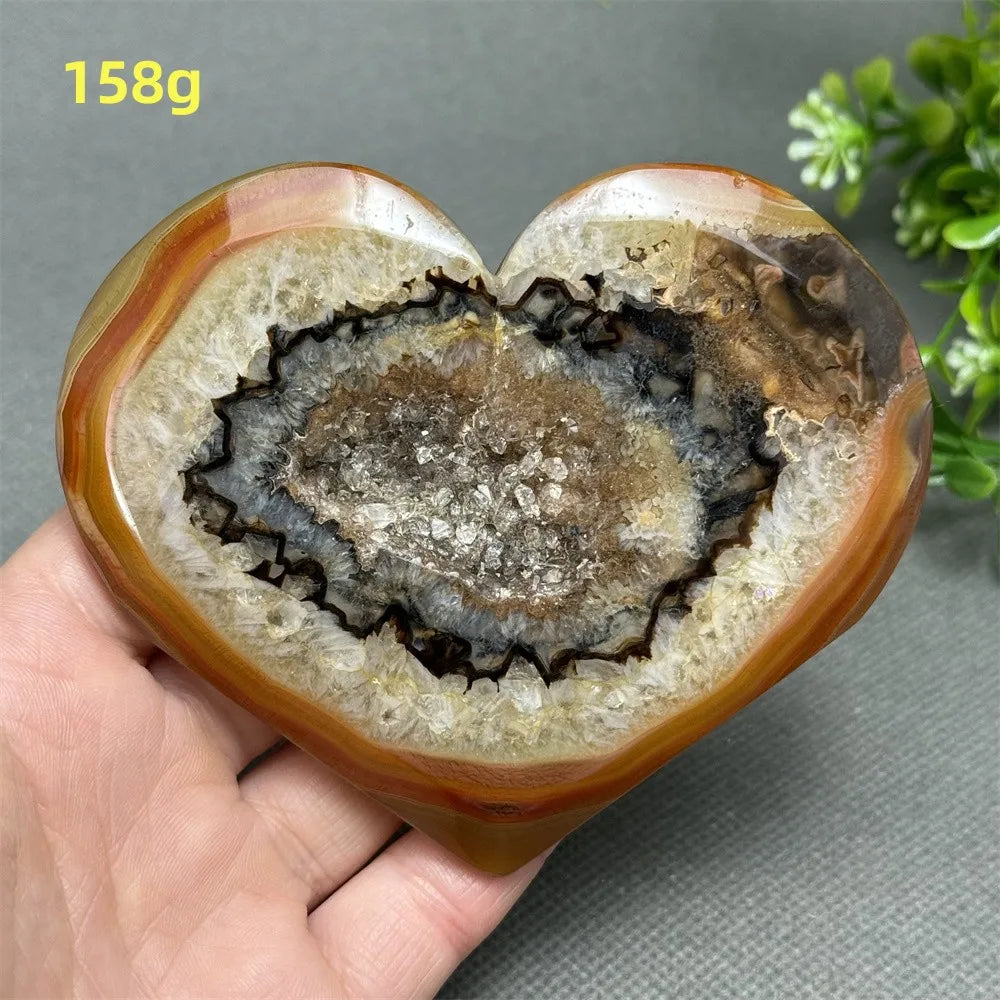 Natural Red Carnelian Druzy Heart