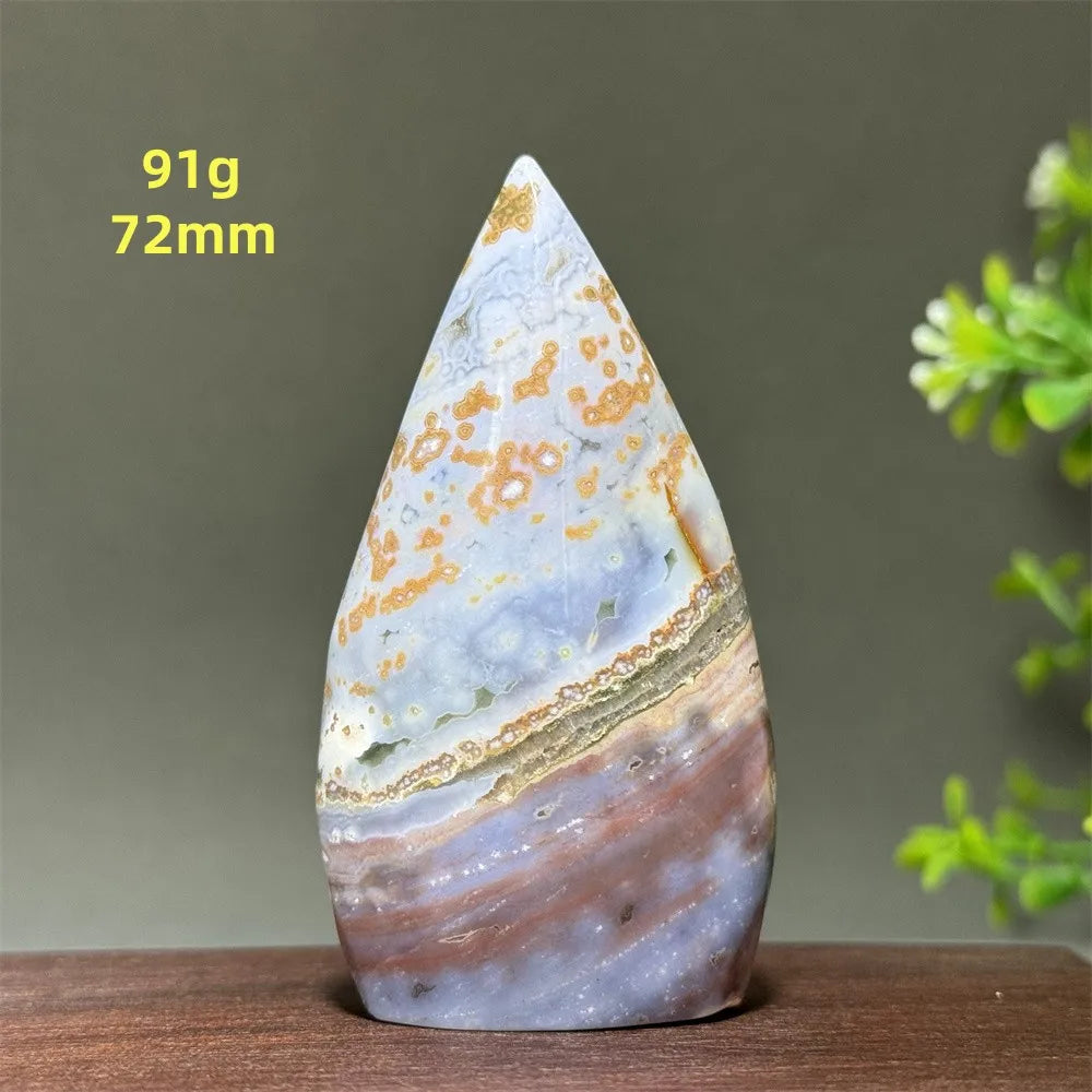 Natural Marine Jasper Free-Form Torch