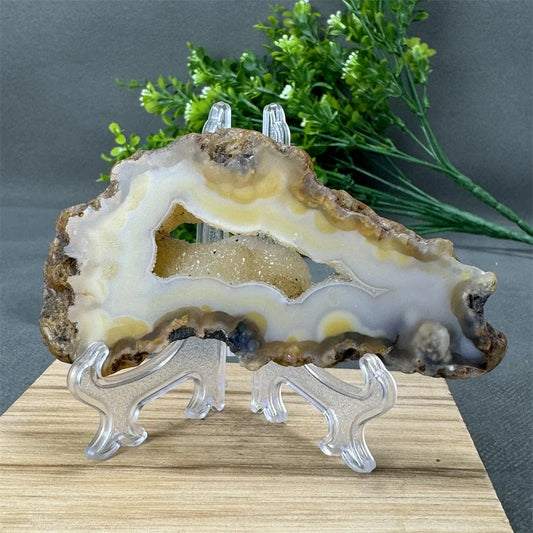Natural Agate Geode Cave Slab Freeform Specimen