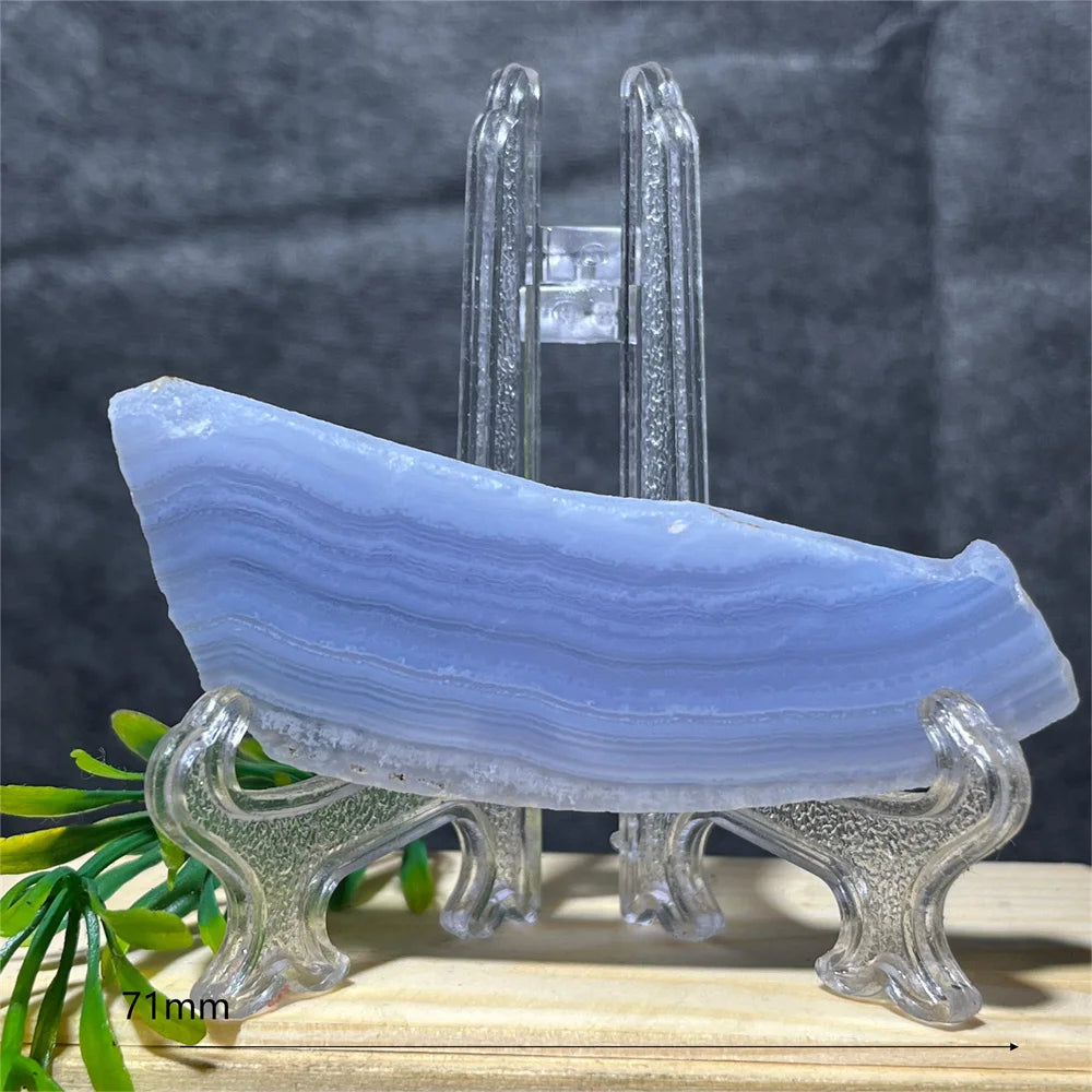 Natural Blue Lace Agate Slab (With Stand)