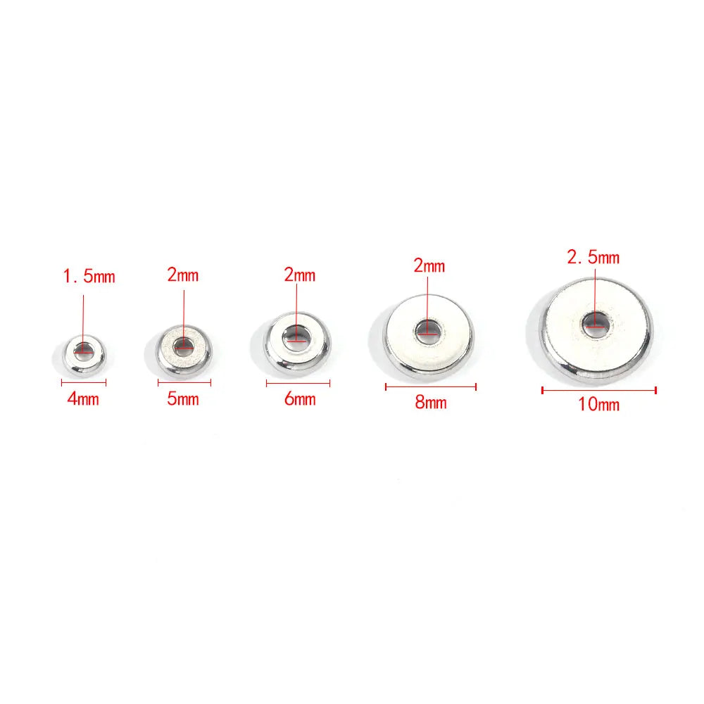 50pcs Stainless Steel Spacer Beads