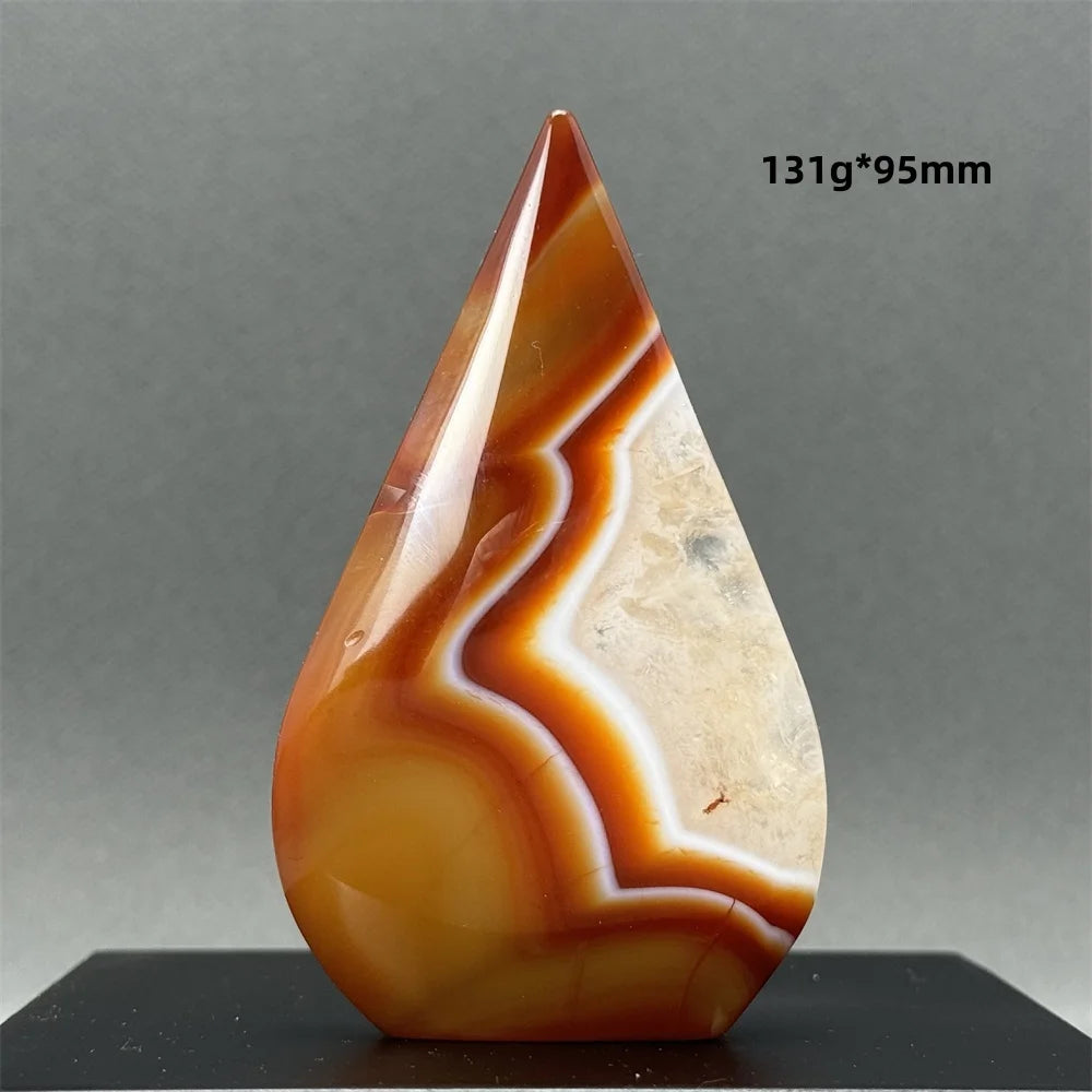 Natural Caramel Carnelian Agate Freeform Torch