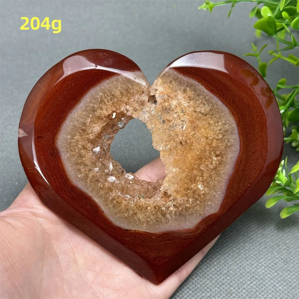 Natural Red Carnelian Druzy Heart