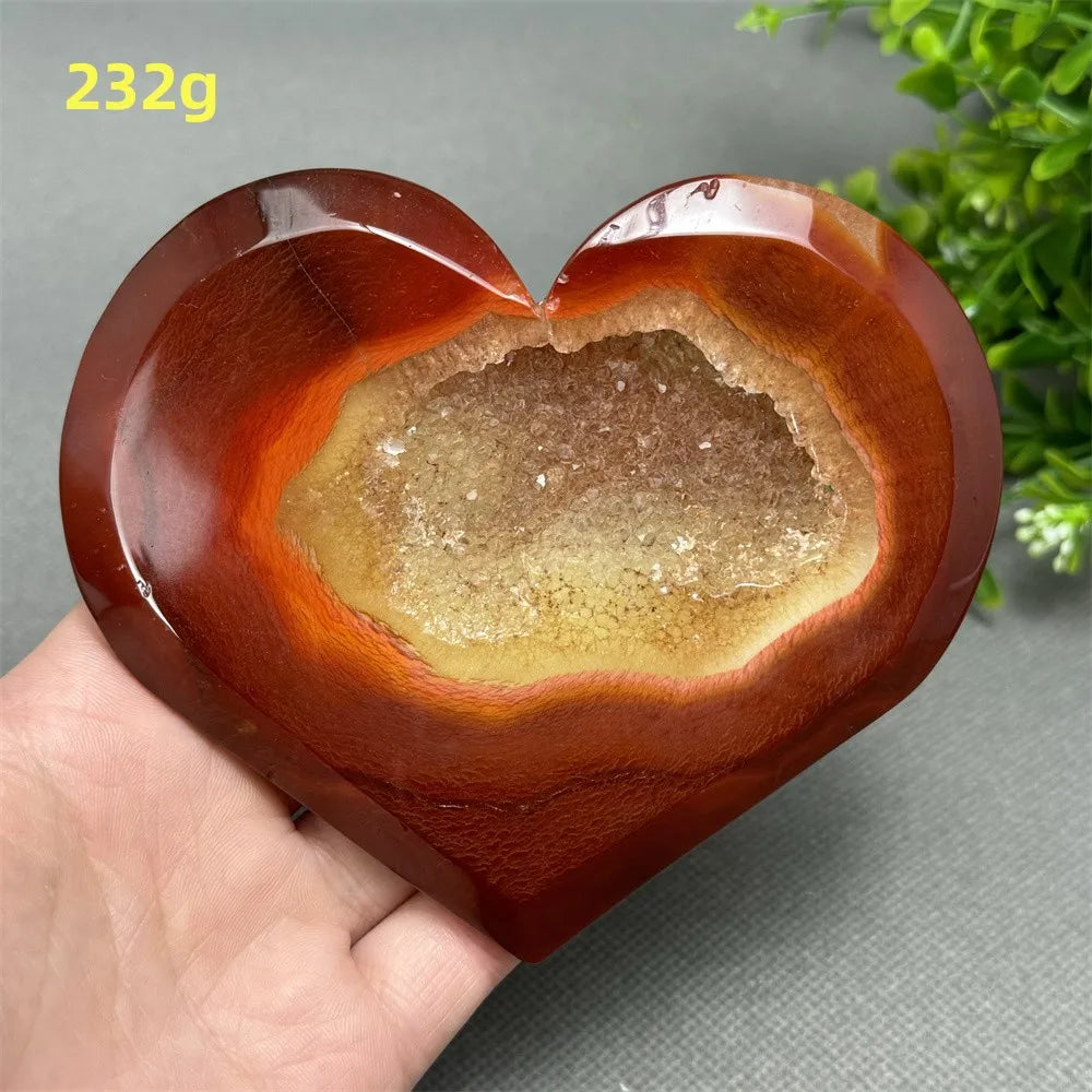 Natural Red Carnelian Druzy Heart