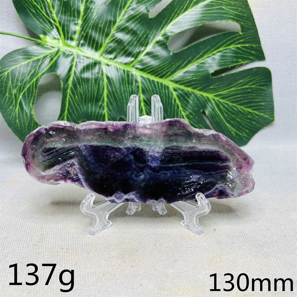 Natural Lightning Rainbow Fluorite Slab