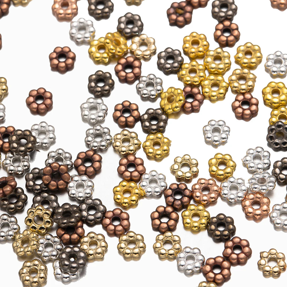 500pcs 4mm Flower Spacer Beads