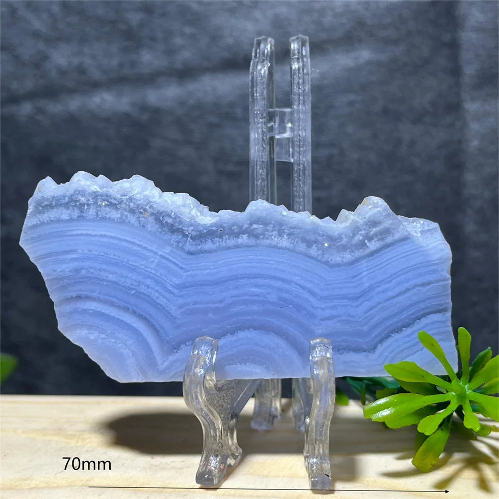 Natural Blue Lace Agate Slab (With Stand)