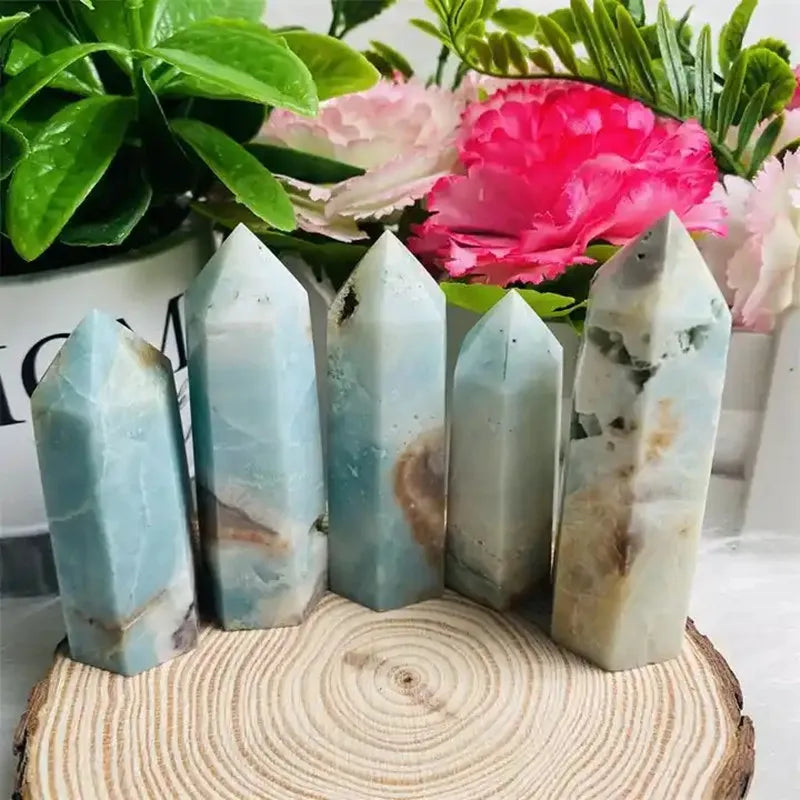 Natural Blue Amazonite Tower