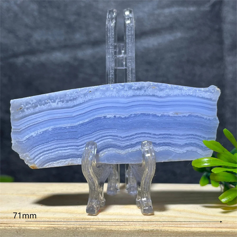 Natural Blue Lace Agate Slab (With Stand)