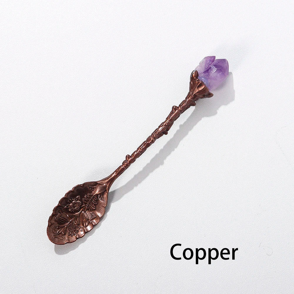 Cuillère à café/thé en cristal d'améthyste