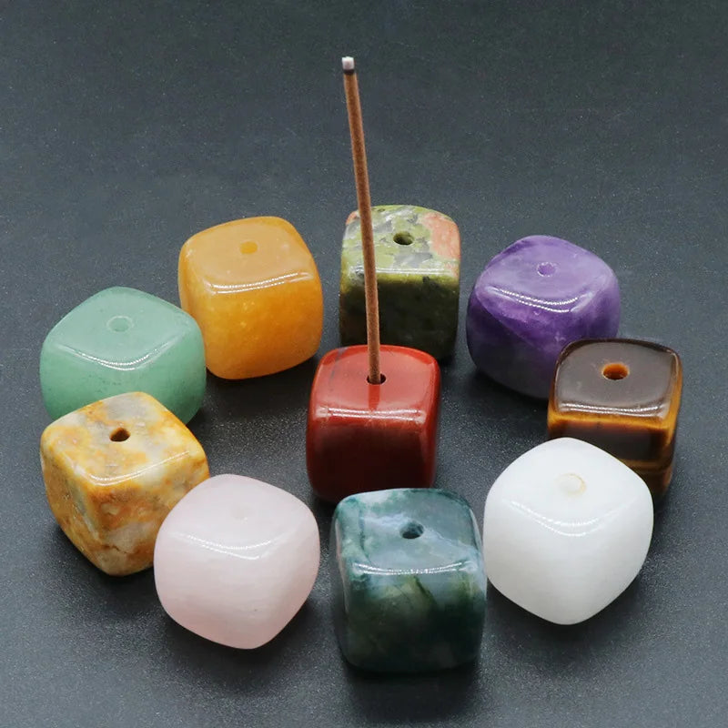 Porte-encens en bloc de cristal