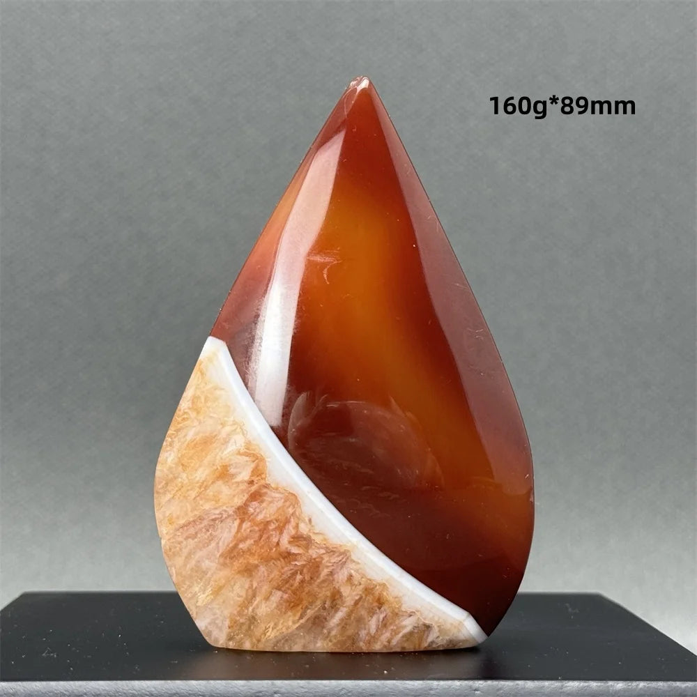 Natural Caramel Carnelian Agate Freeform Torch