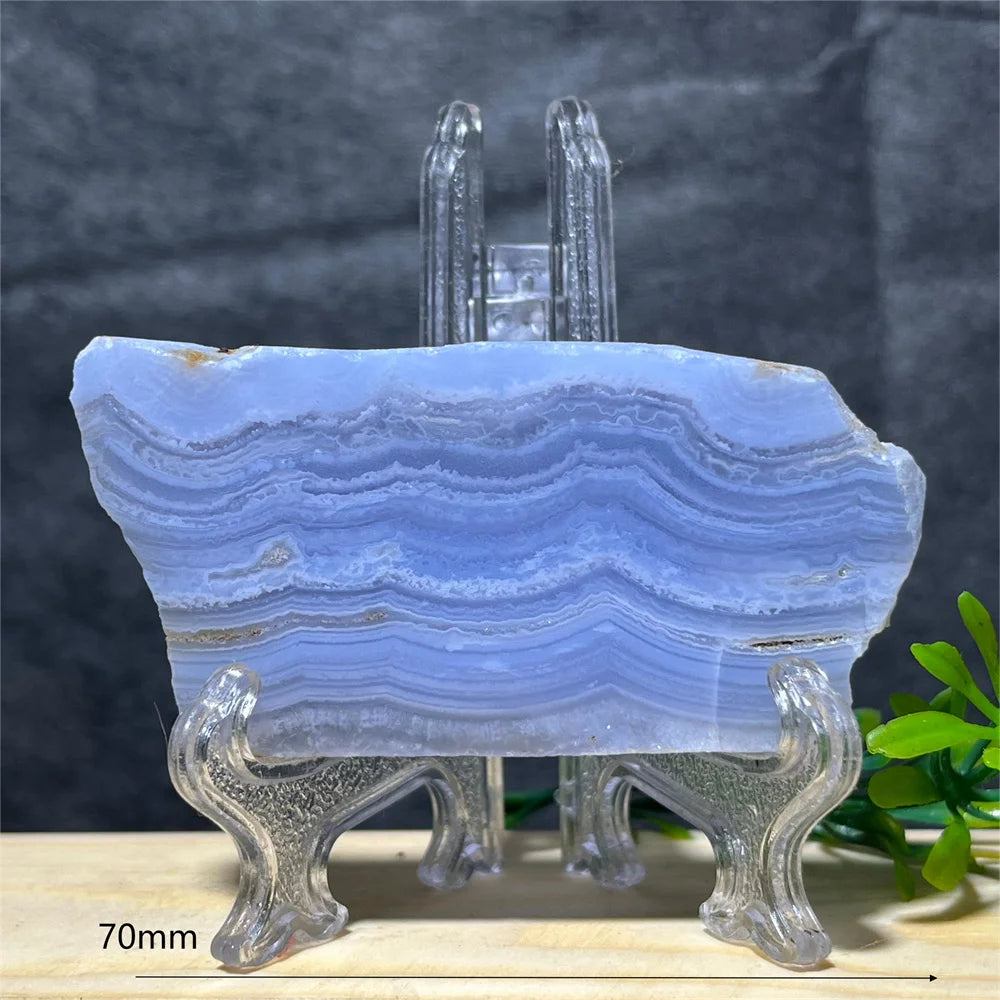 Natural Blue Lace Agate Slab (With Stand)
