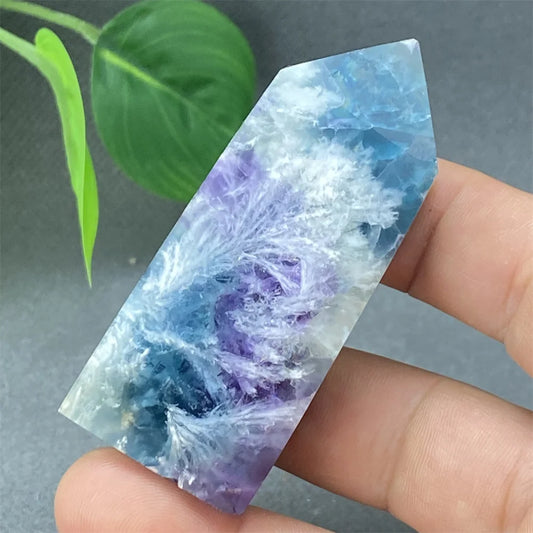 Natural Snowflake Fluorite Tower