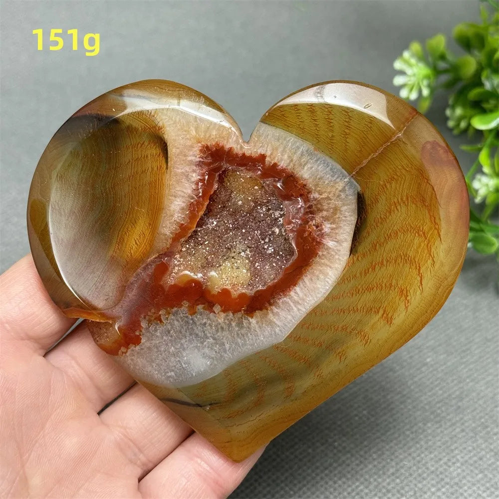Natural Red Carnelian Druzy Heart