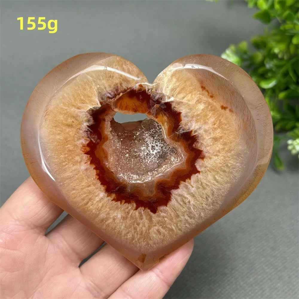 Natural Red Carnelian Druzy Heart