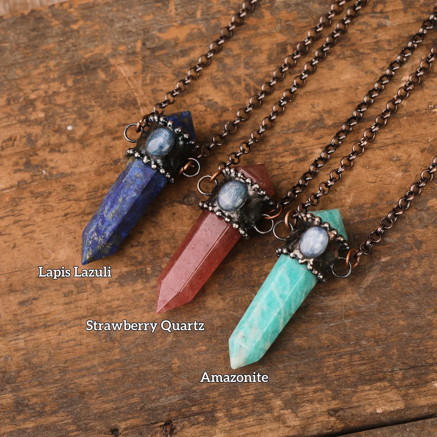 Bronze Gemstone Point Pendant