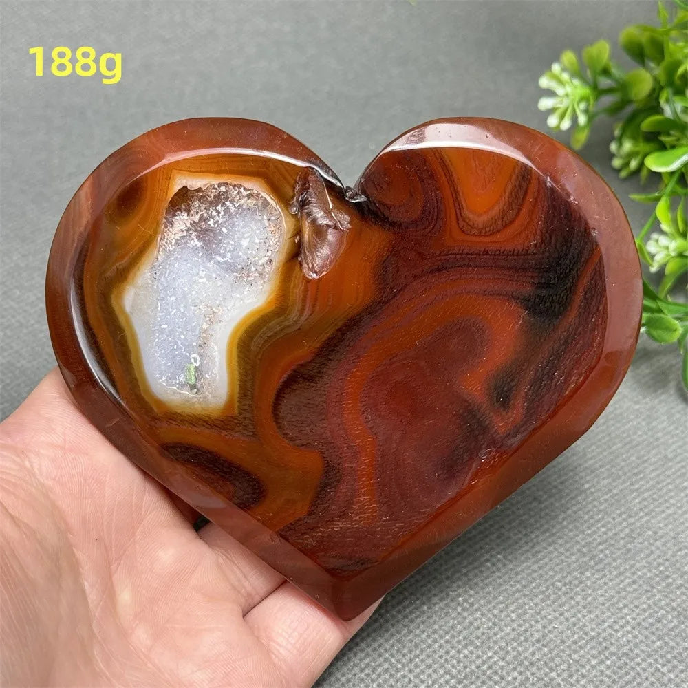 Natural Red Carnelian Druzy Heart