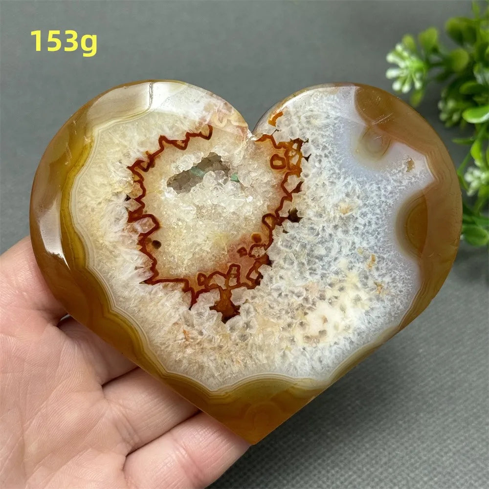 Natural Red Carnelian Druzy Heart