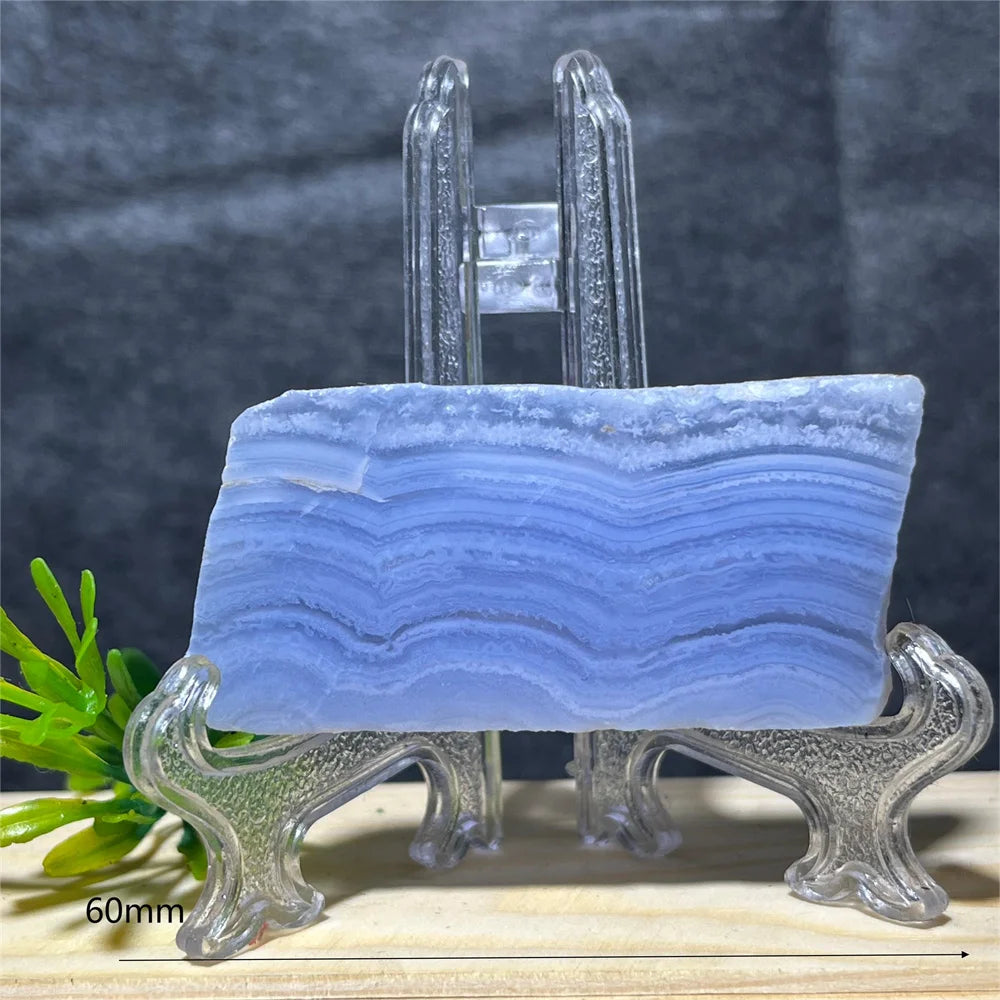 Natural Blue Lace Agate Slab (With Stand)