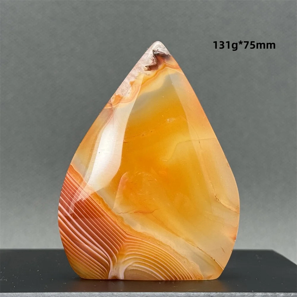Natural Caramel Carnelian Agate Freeform Torch