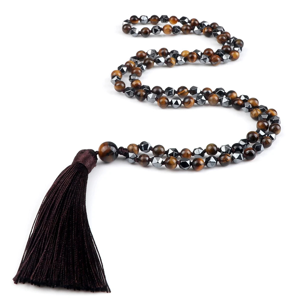 Collier Mala 108 perles de pierre