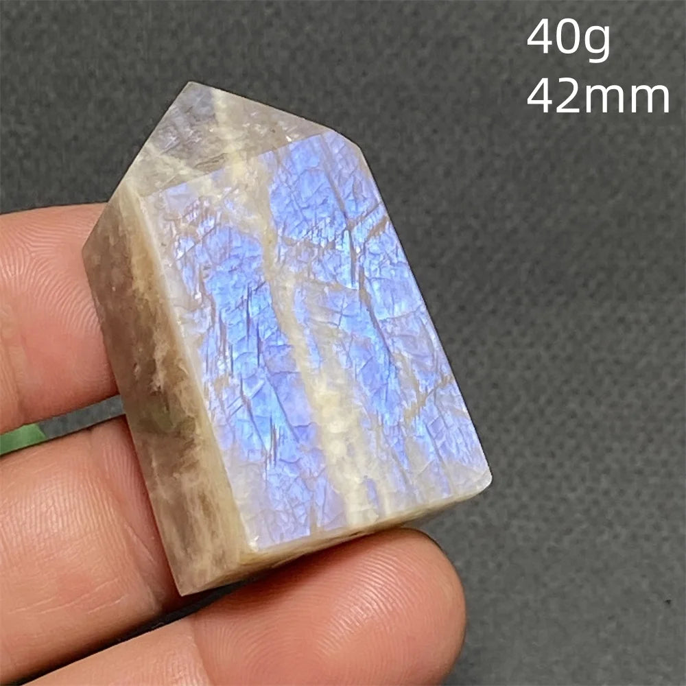 AAA Natural High Quality Blue Moonstone Tower