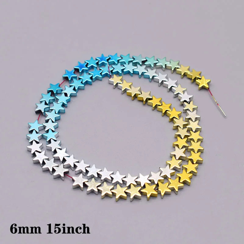 Rainbow Gradient Natural Hematite Bead Strand