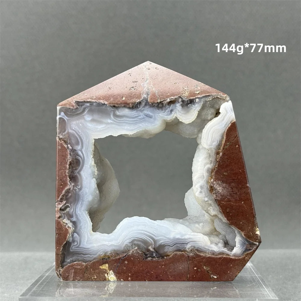 Natural Druzy Geode Fairy Window Tower