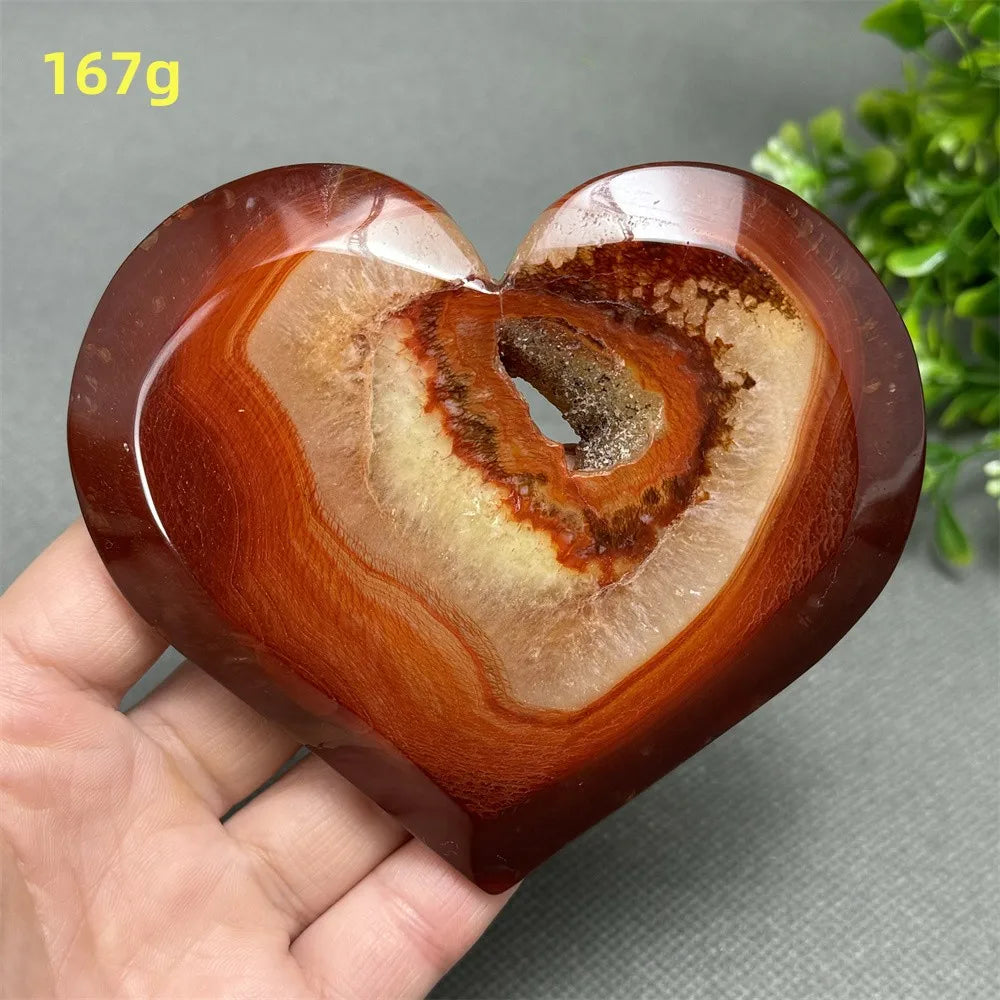 Natural Red Carnelian Druzy Heart
