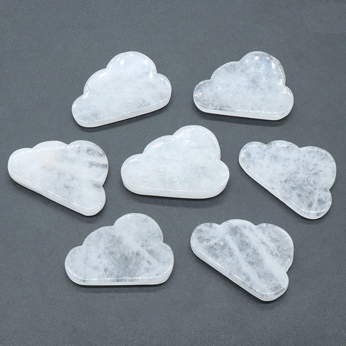1pc Clear/Rose Quartz Cloud Carving
