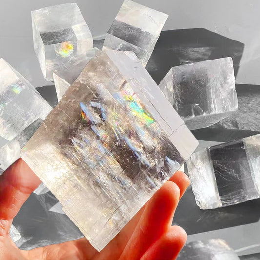 Natural Rainbow Calcite Cube