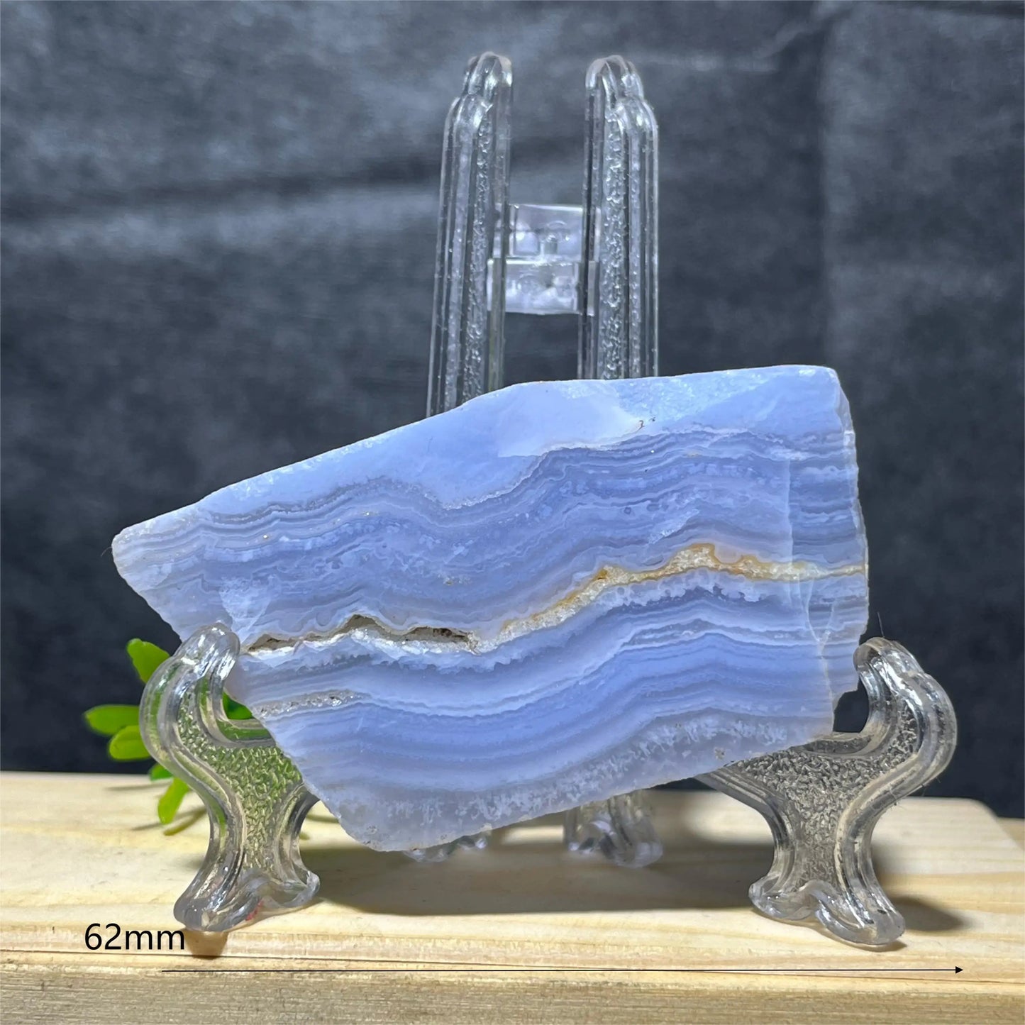 Natural Blue Lace Agate Slab (With Stand)