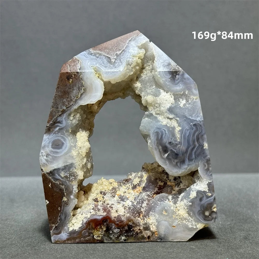 Natural Druzy Geode Fairy Window Tower